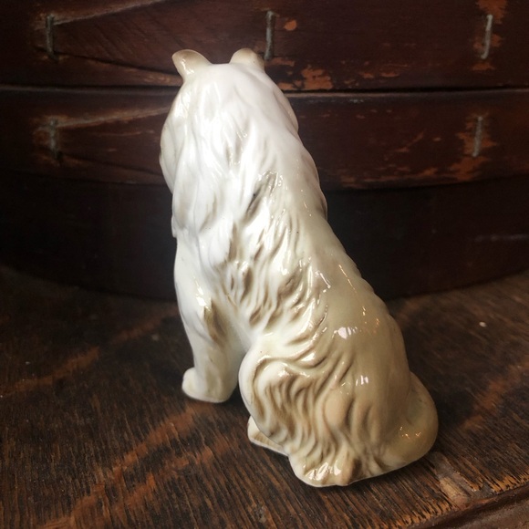VINTAGE Rough Collie Dog Figurine Collectible/ Cake Top- Hand Painted Bone China - Picture 5 of 14